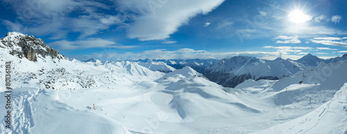 Silvretta Alps winter view (Austria). Panorama. #80136183
