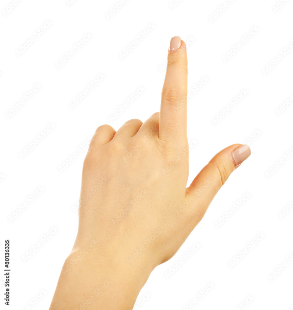 Female hand gesture isolated on white Female hand gesture isolated on white