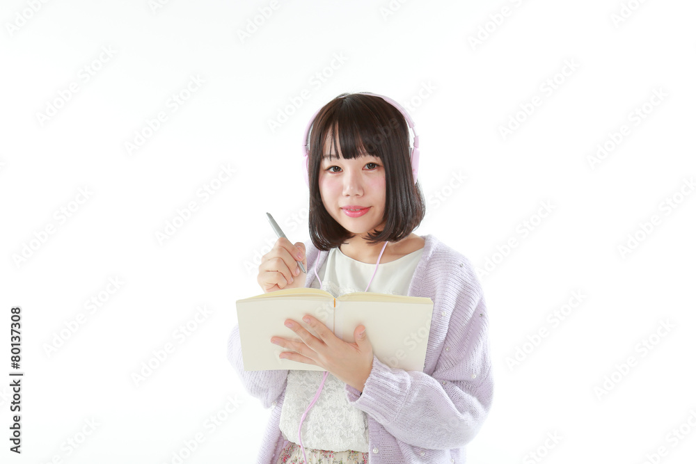 メモをとる学生 メモをとる学生