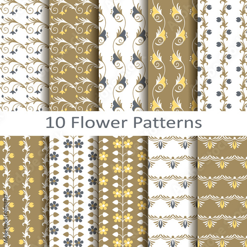 set of ten flower