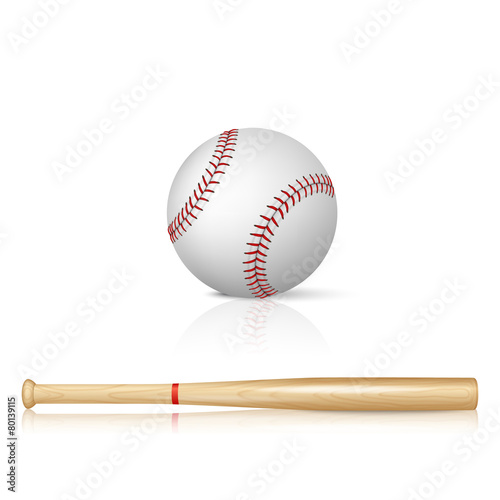 Baseball bat and baseball