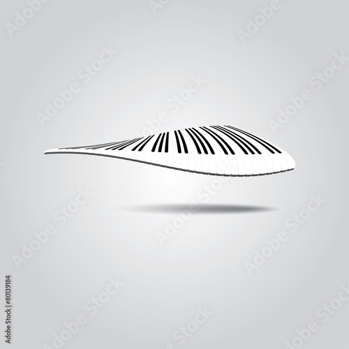 Piano Keys in wave .Vector illustration