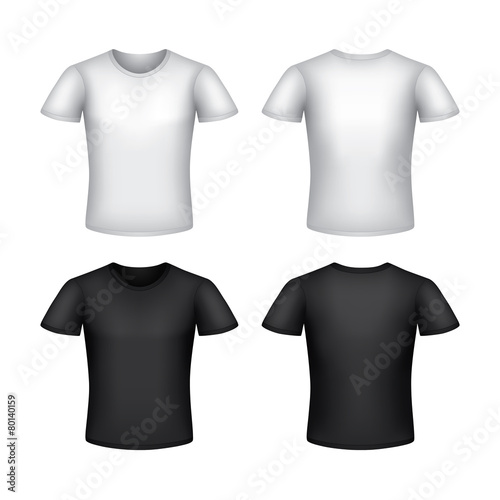 White man t-shirt template isolated vector