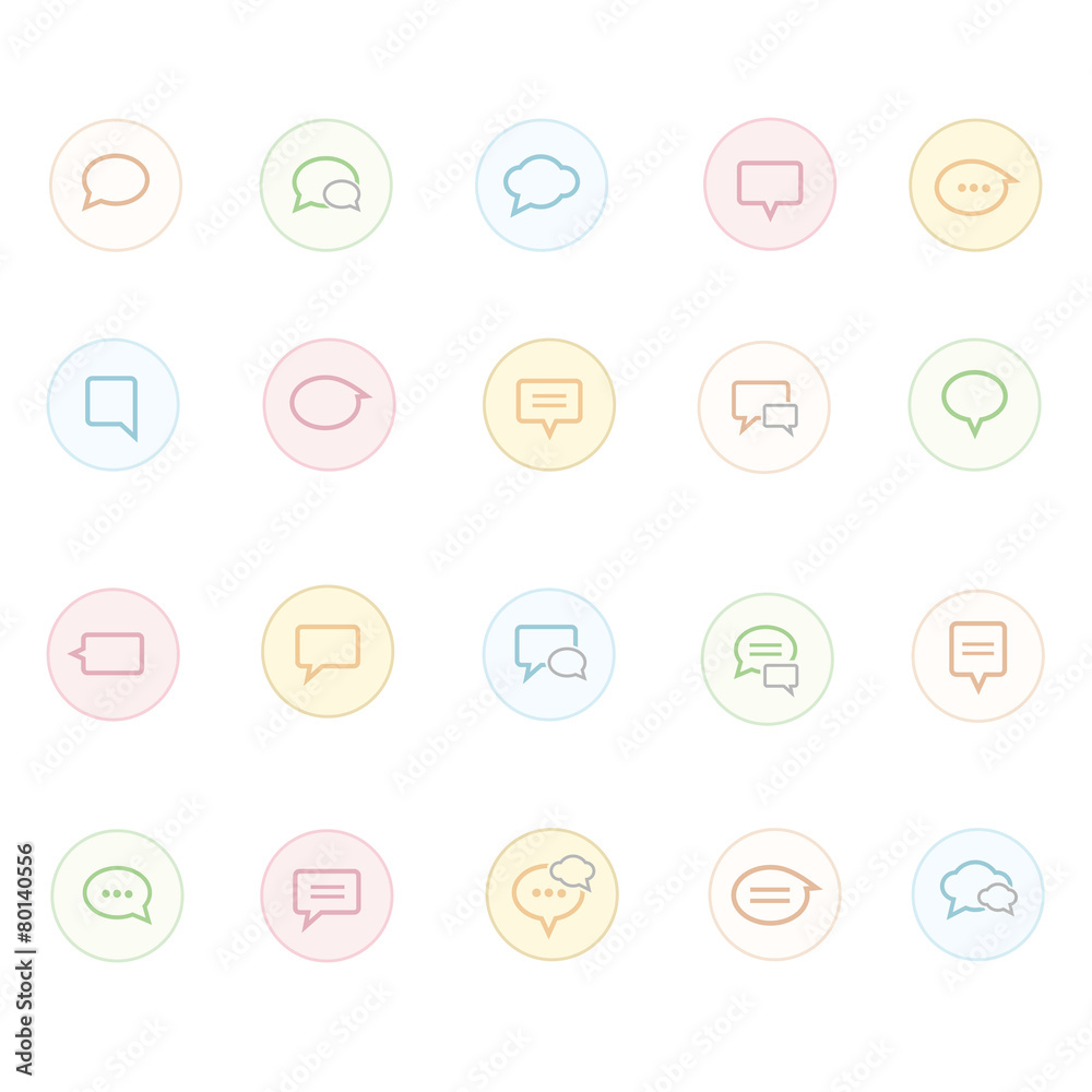 Circle Speech Buble Icon with Pastel Color Circle Speech Buble Icon with Pastel Color