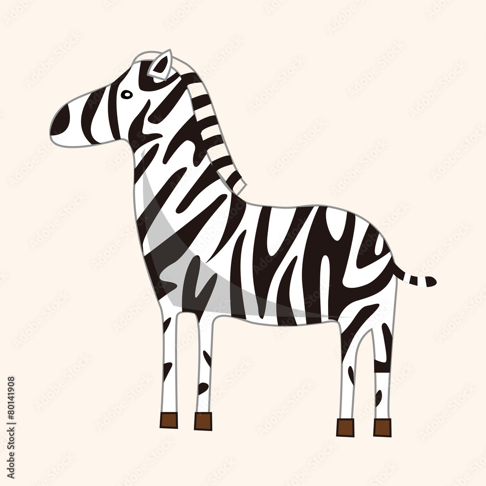 Fototapeta premium animal zebra cartoon theme elements