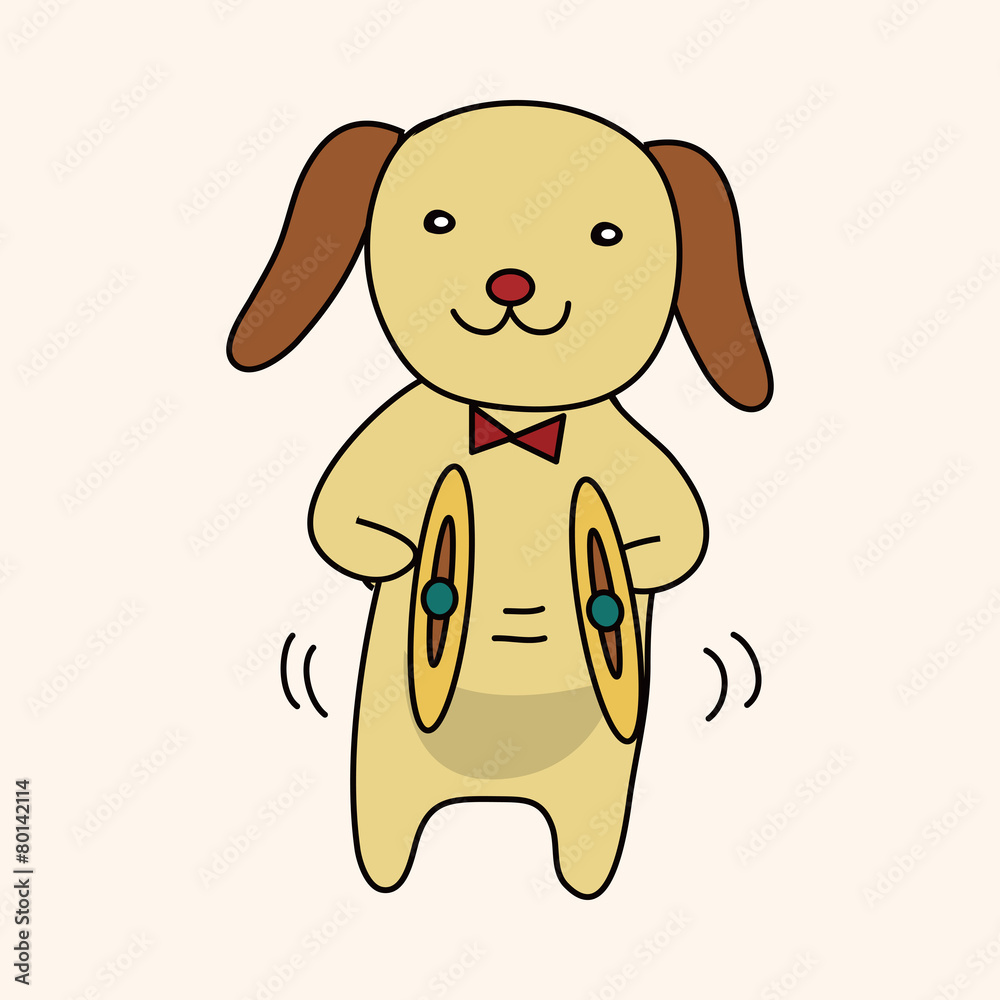 animal dog playing instrument cartoon theme elements animal dog playing instrument cartoon theme elements