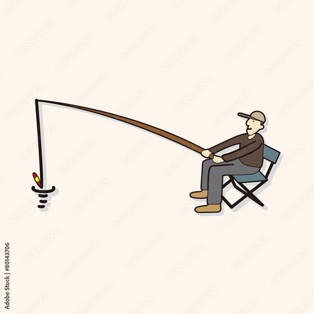 fisherman cartoon theme elements fisherman cartoon theme elements