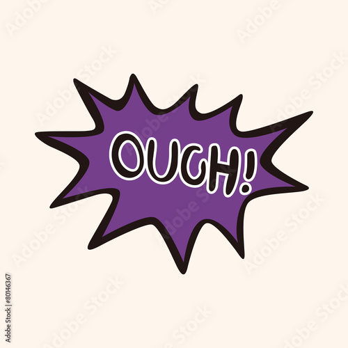 Fotografia message word ouch theme elements
