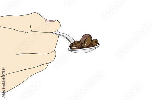 A teaspoon of coffee