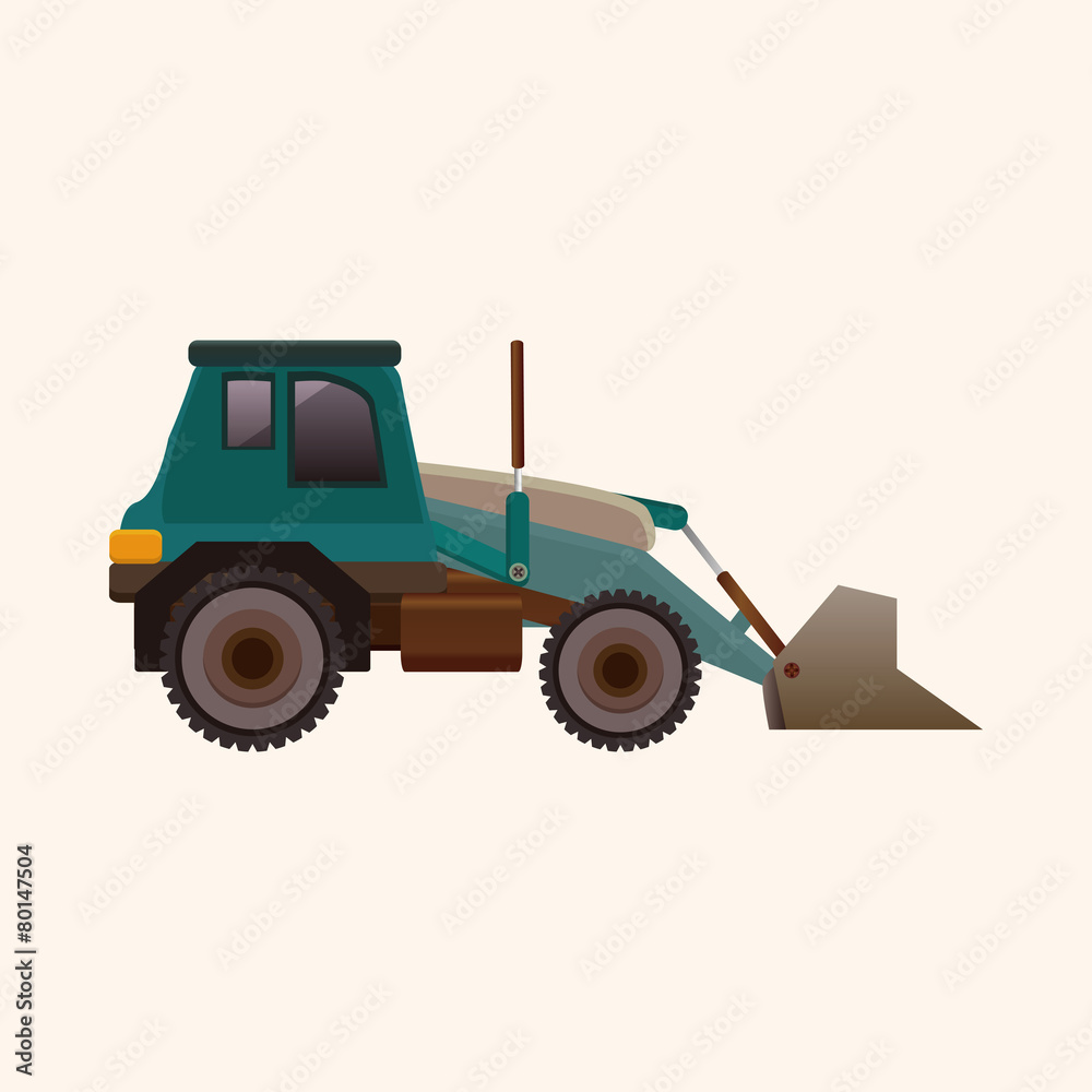 Transportation excavator truck theme elements