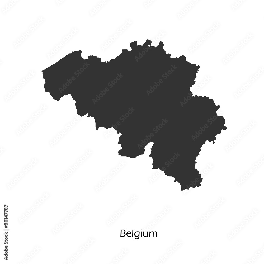 Black map of Belgium for your design