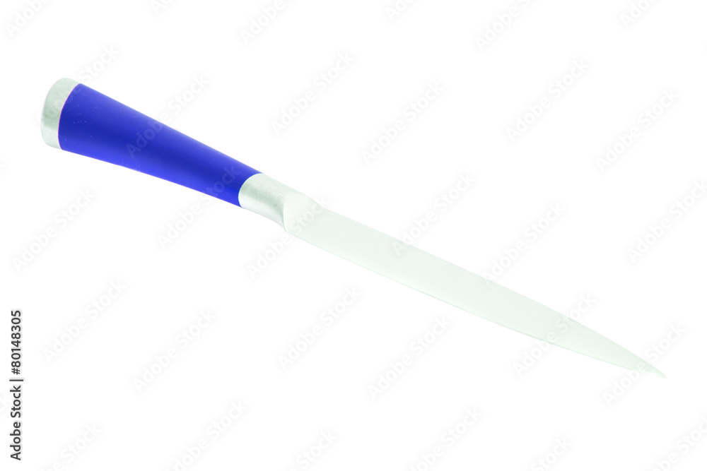 Blue Steel Kitchen Knife. Isolated Blue Steel Kitchen Knife. Isolated