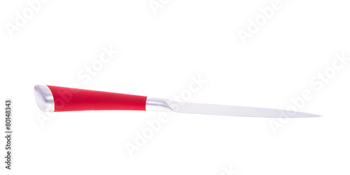 Red Steel Kitchen Knife. Isolated