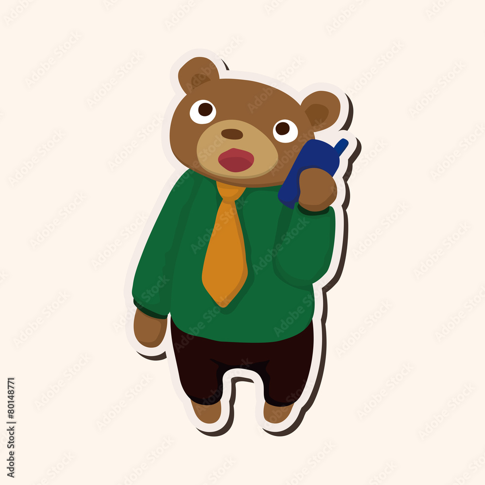 Obraz premium animal bear worker cartoon theme elements