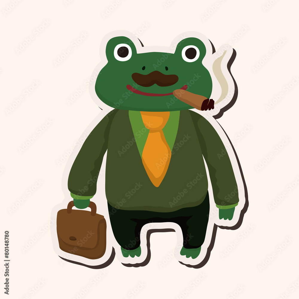 Fototapeta premium animal frog worker cartoon theme elements
