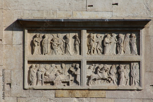 modena cathedral, bas-relief photo