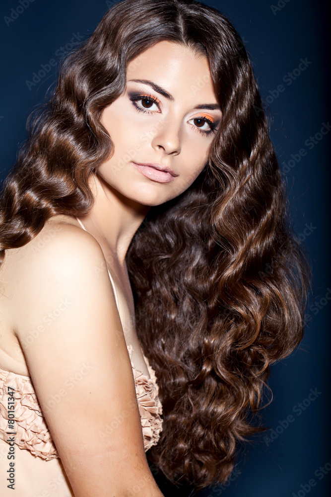 Beautiful lady with Long Healthy Wavy Hair Beautiful lady with Long Healthy Wavy Hair