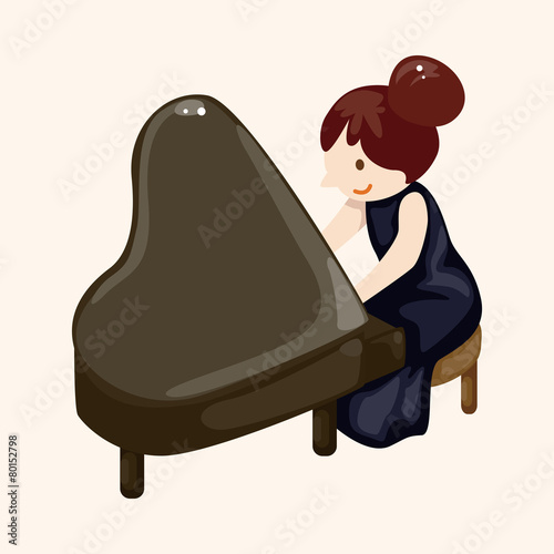 character musician pianist theme elements