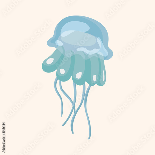 sea animal jellyfish cartoon theme elements