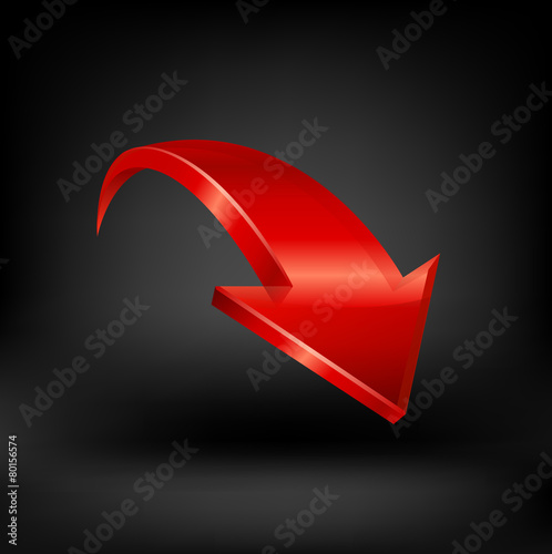 Red arrow vector. photo