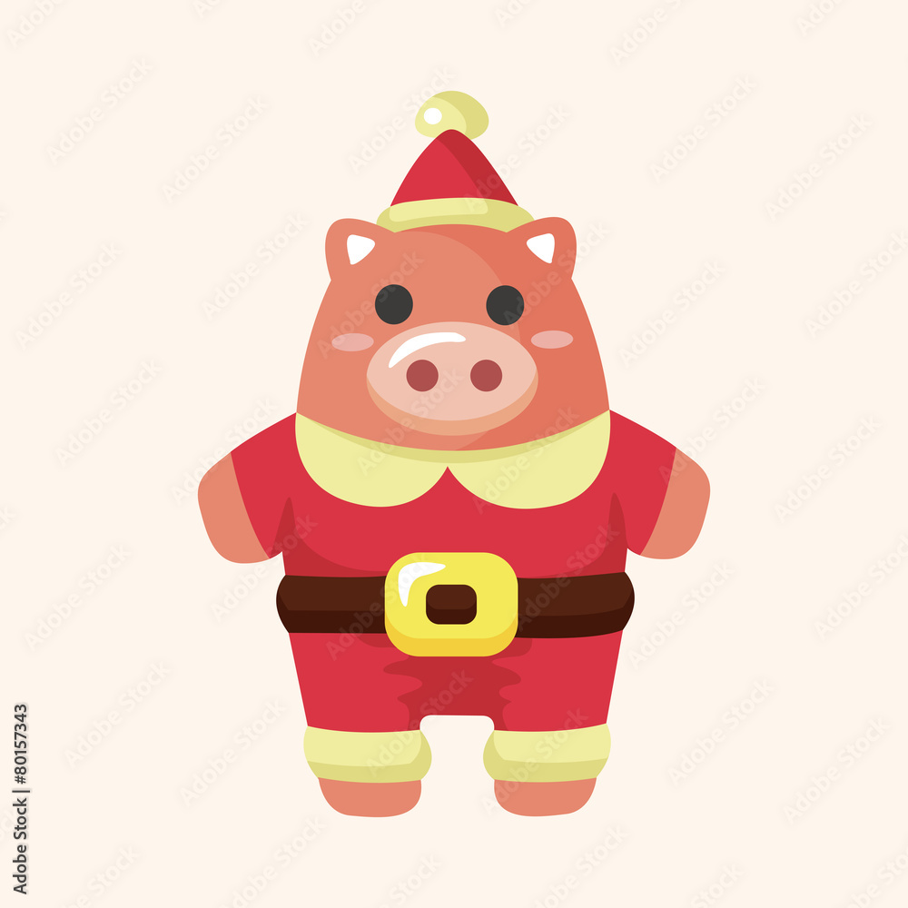 animal pig cartoon christmas style theme elements animal pig cartoon christmas style theme elements