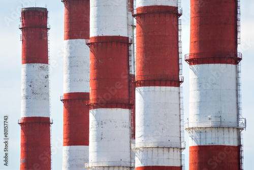 Red and white pipes photo