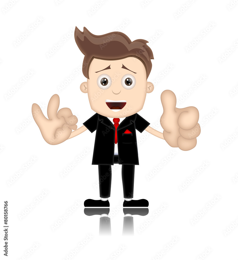 Ben Boy Friendly Business Man Manager Boss Cartoon Illustration