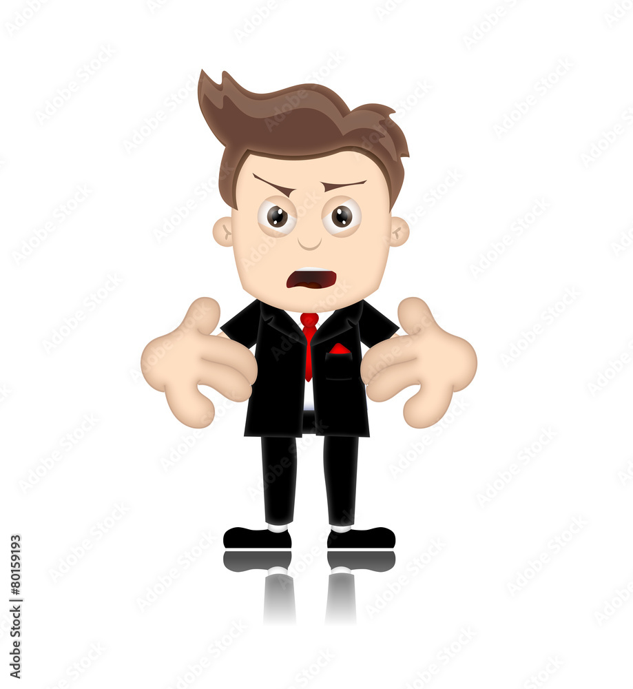 Ben Boy unfriendly Business Man Manager Boss Cartoon Illustratio