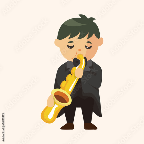 character musician trumpeter theme elements