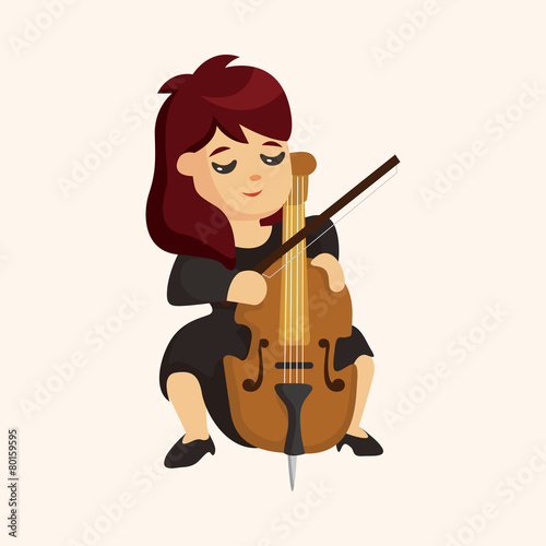 character musician cellist theme elements