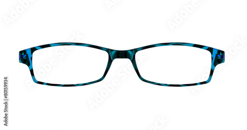 blue glasses isolated on white with clipping paths for the frame