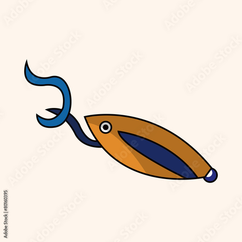 Fishing bait theme elements