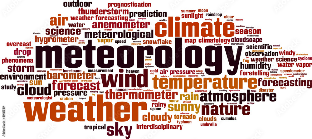 Obraz premium Meteorology word cloud concept. Vector illustration