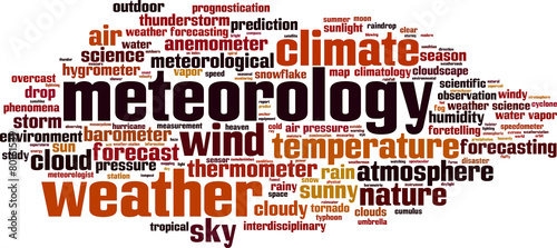 Meteorology word cloud concept. Vector illustration