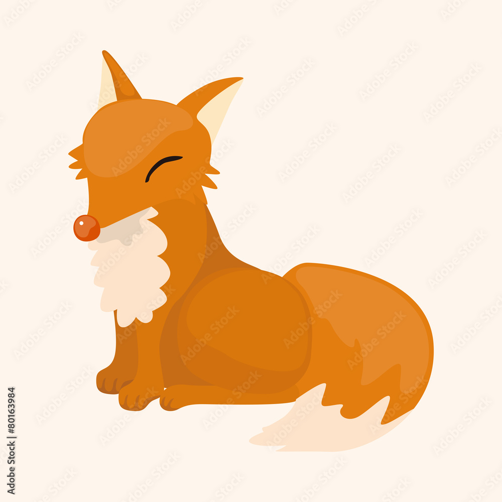 animal fox cartoon theme elements