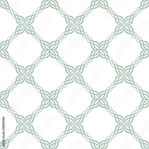 seamless ornate symmetric green and white tile pattern