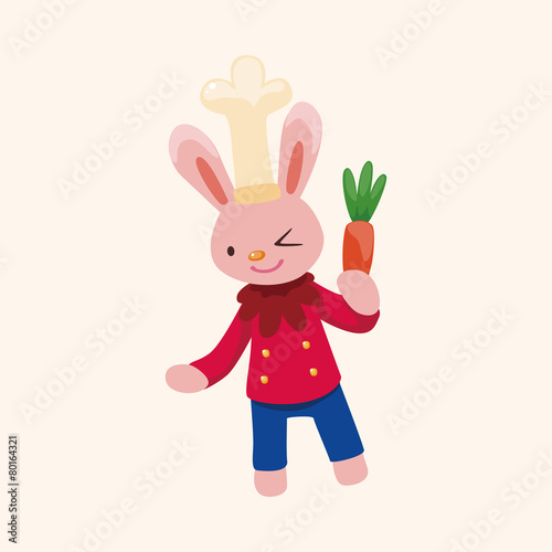 animal rabbit chef cartoon theme elements