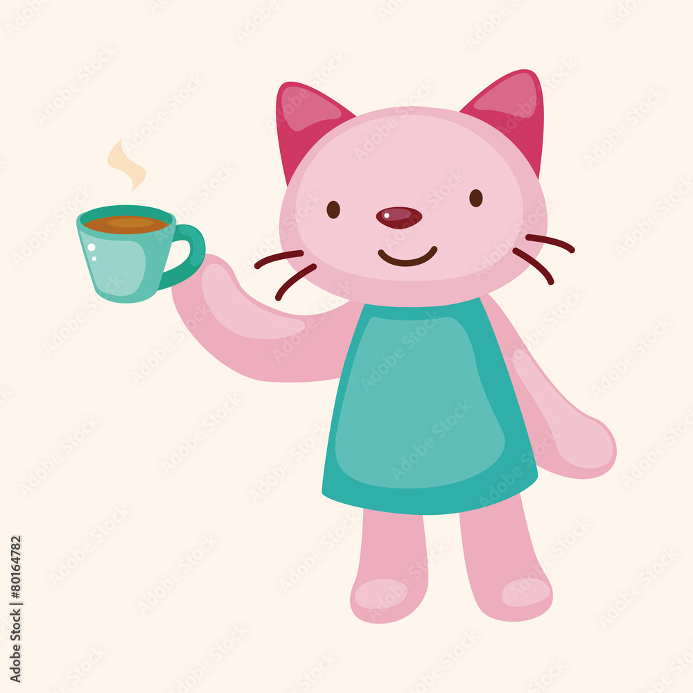 animal having afternoon tea theme elements animal having afternoon tea theme elements