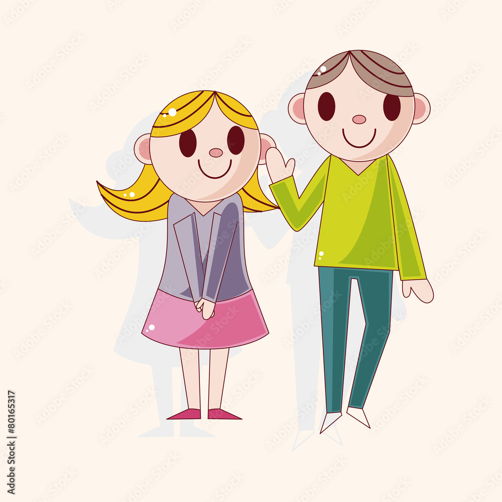 Valentine's day couple theme elements Valentine's day couple theme elements