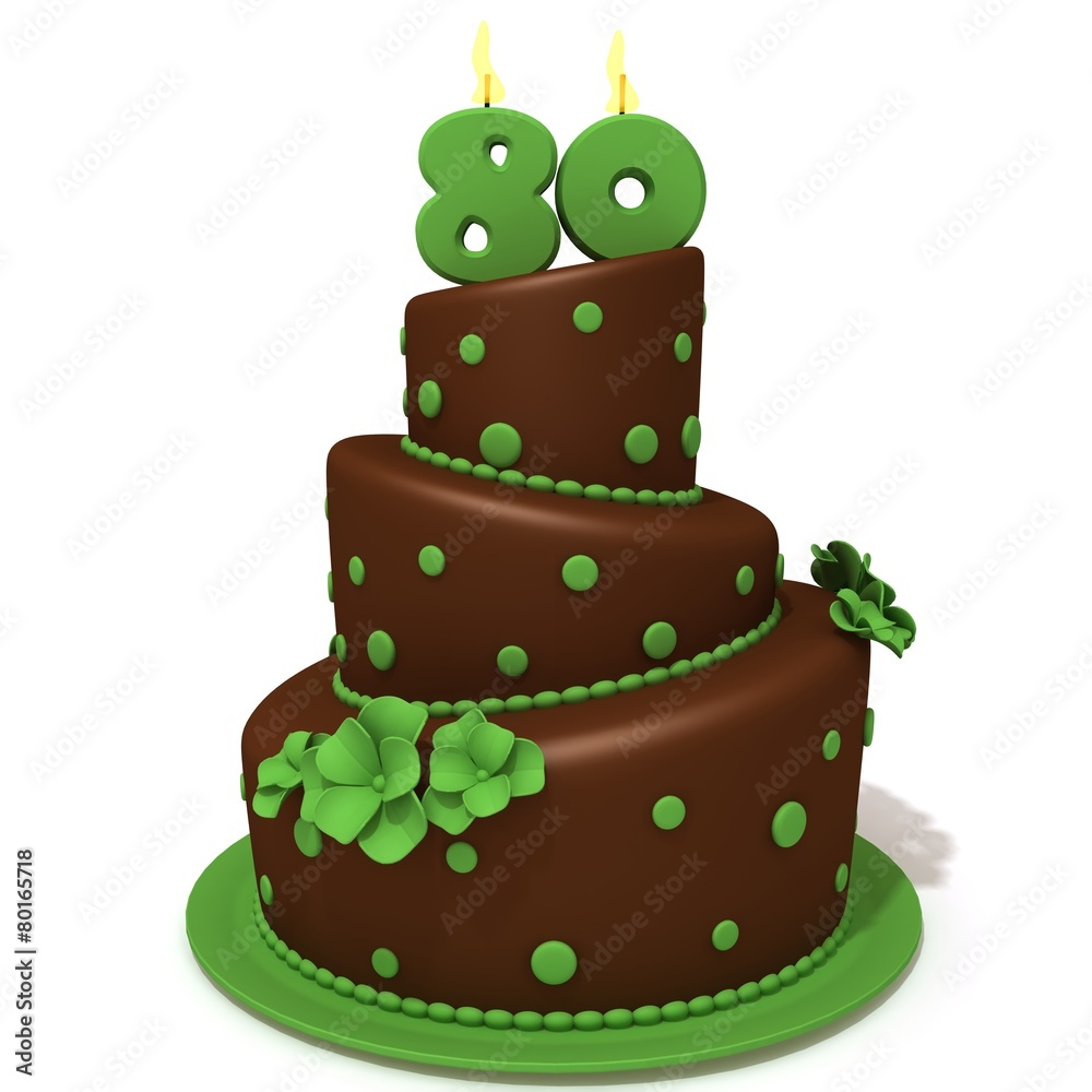Birthday cake with number eighty Birthday cake with number eighty