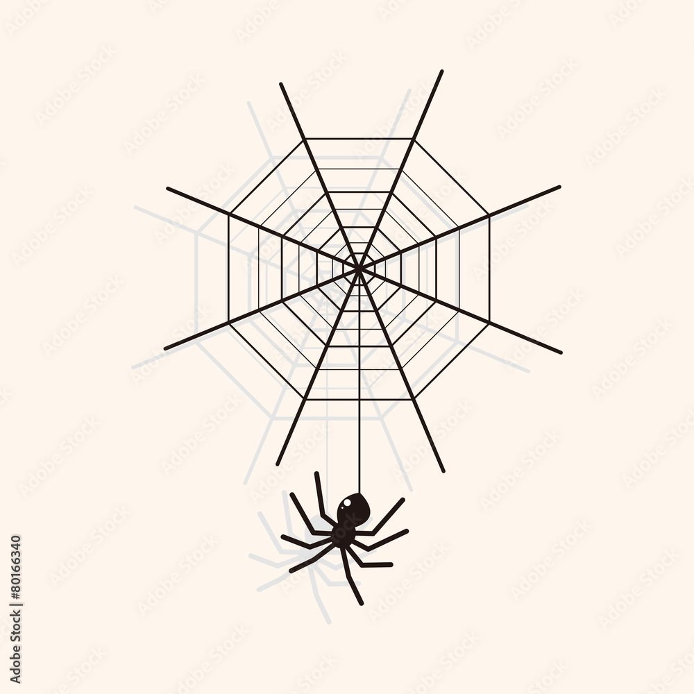 Fototapeta premium Halloween spider theme elements