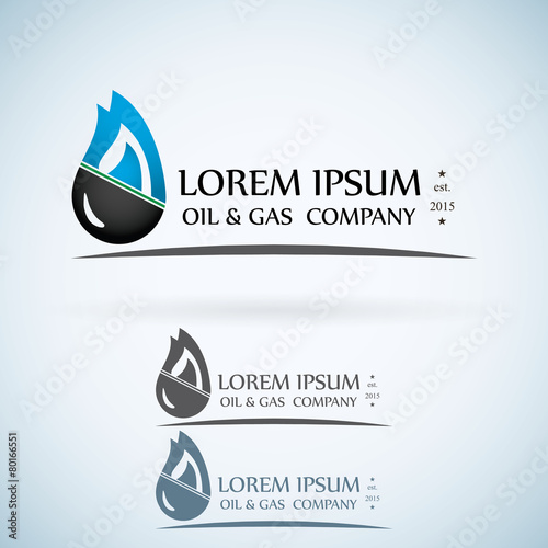 OIl gas company vector logo design template color set.
