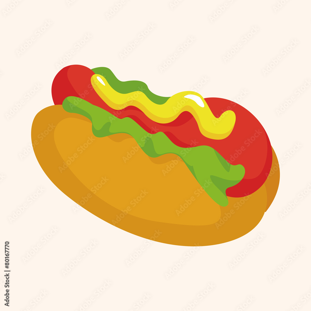 Fried foods theme hot dog elements Fried foods theme hot dog elements