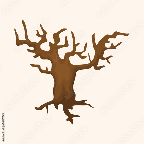 Halloween tree theme elements