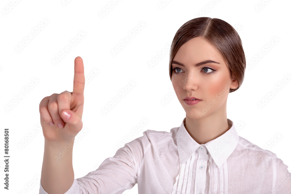Young beautiful brunette businesswoman drawing graph Young beautiful brunette businesswoman drawing graph