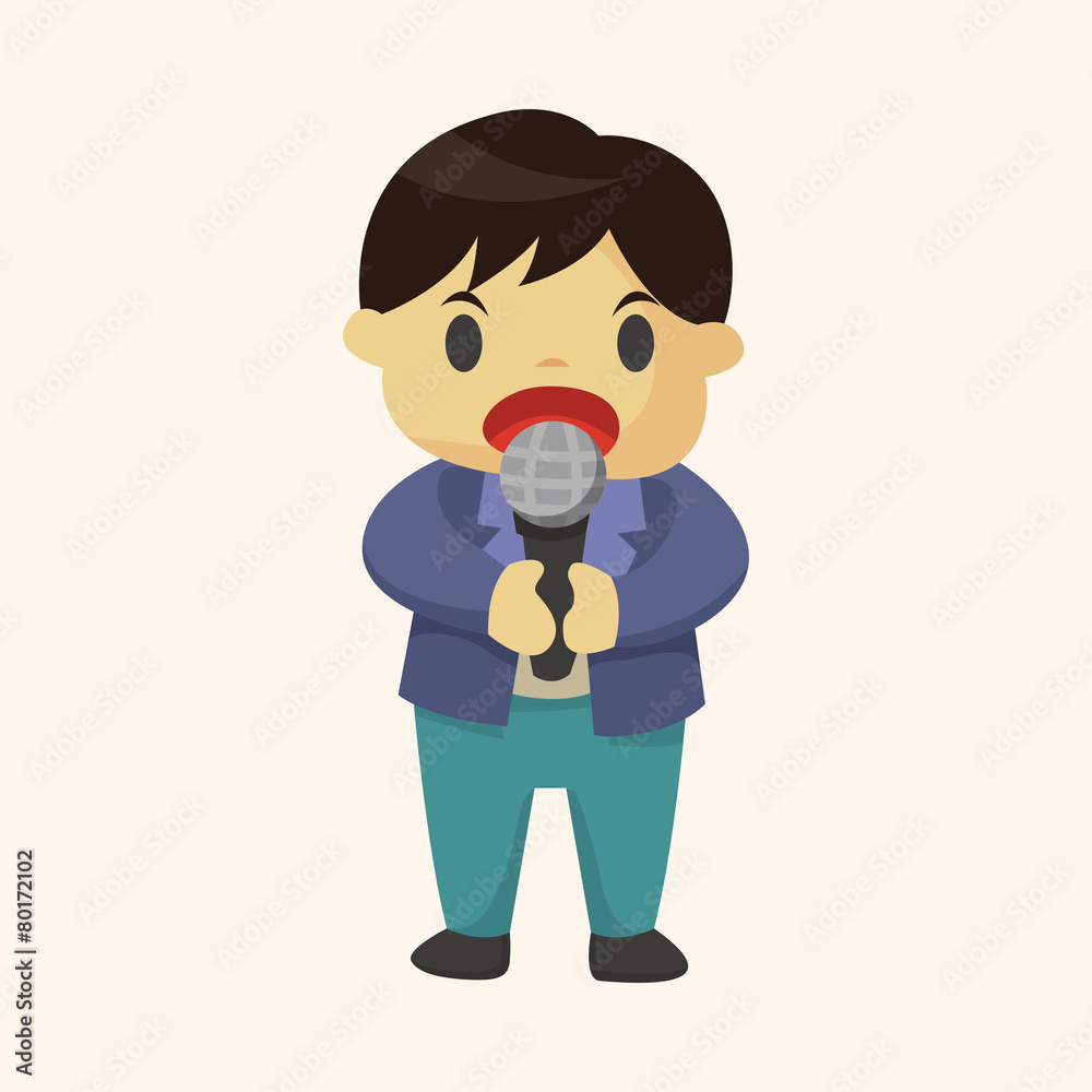 businessman deliver the speech theme elements