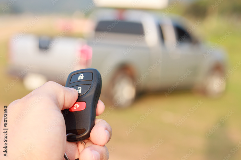 hand presses on the remote control car alarm systems hand presses on the remote control car alarm systems