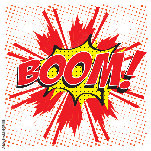 BOOM! wording sound effect set design for comic background
