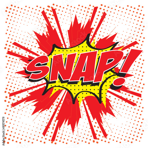 SNAP! wording sound effect set design for comic background