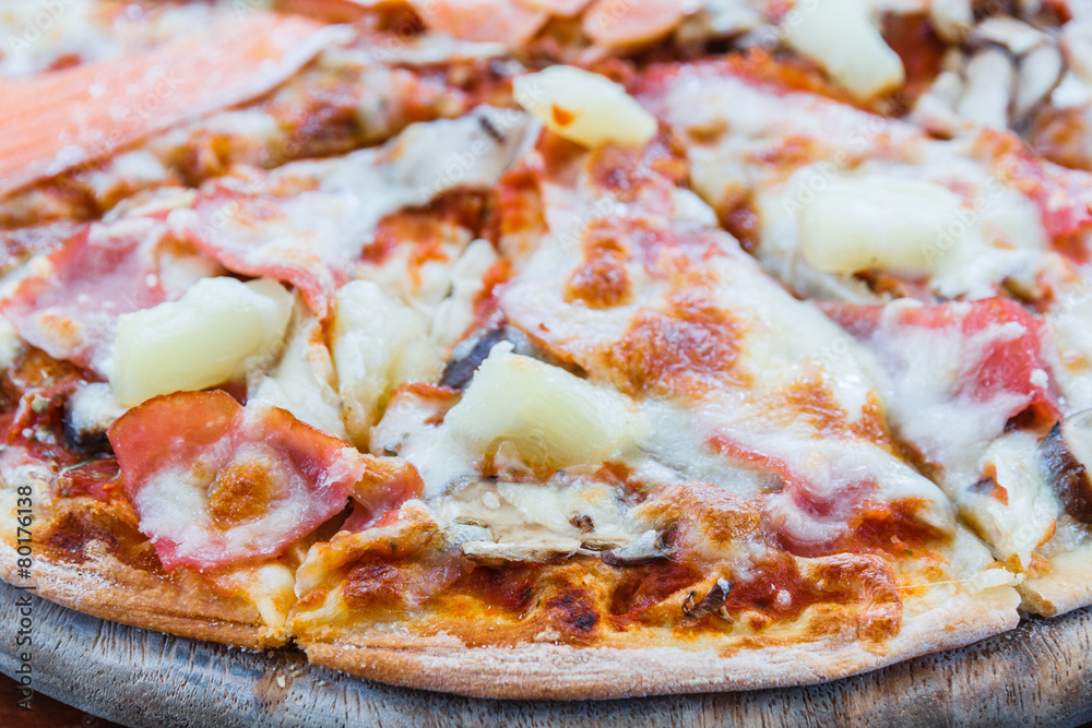Pizza Hawaiian and Salmon pizza Pizza Hawaiian and Salmon pizza
